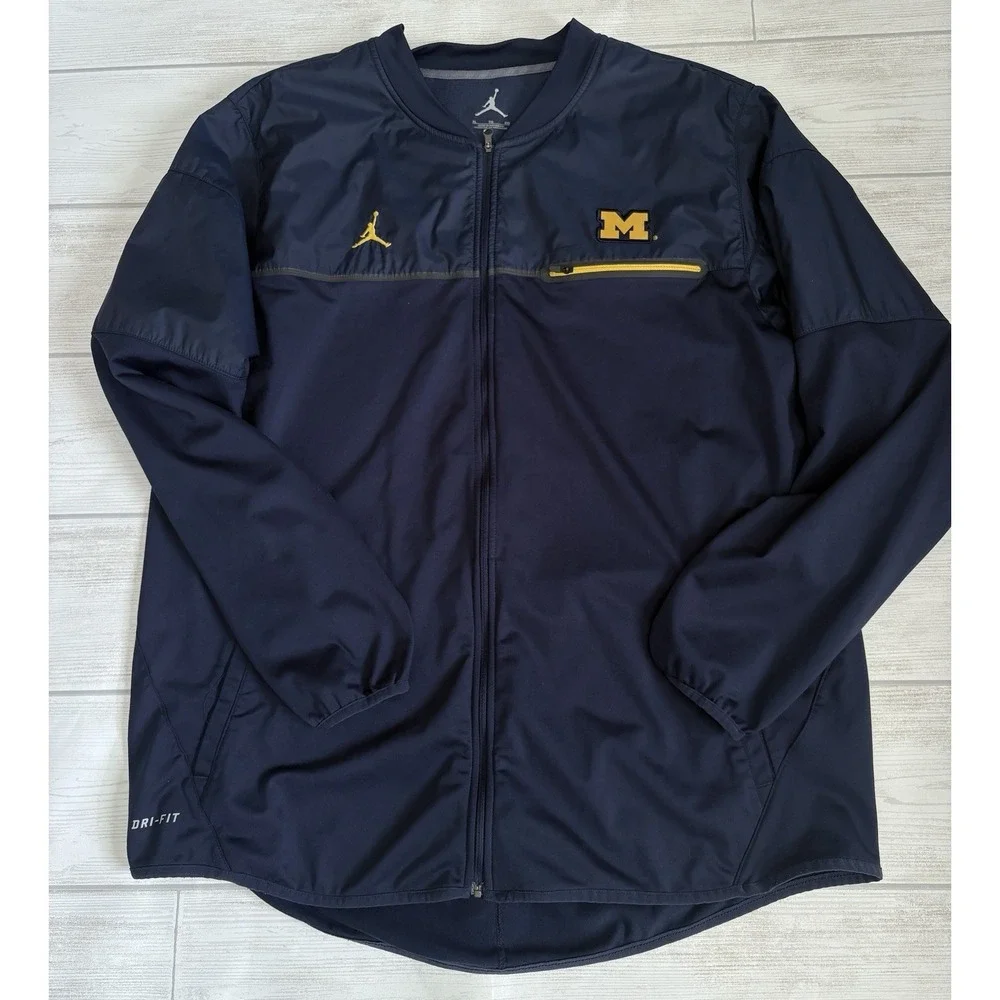 Jordan Michigan Wolverines Dri-FIT Full Zip Athletic Jacket Performance Size XL